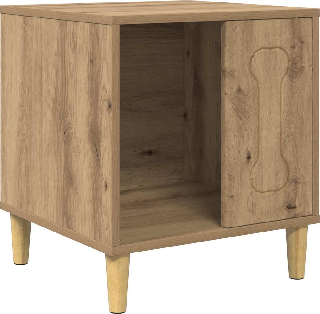 Hundehütte Kunsthandwerk Eiche 44 x 42 x 49 cm Holzwerkstoff