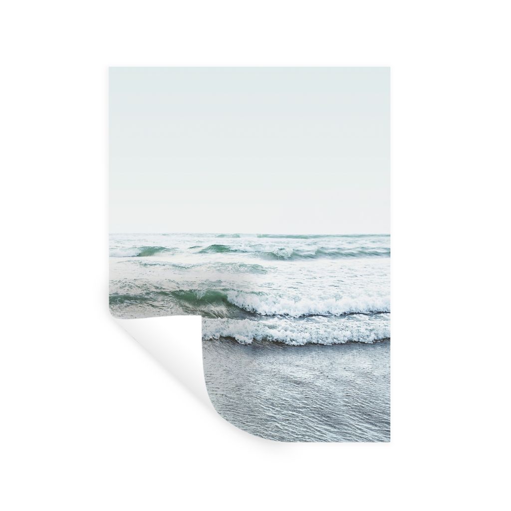 MuchoWow Wandtattoo Wandsticker Wandaufkleber Meer - Wellen - Natur - Wasser - Strand 120x160 cm Selbstklebend und Repositionierbar - Wierderverw...