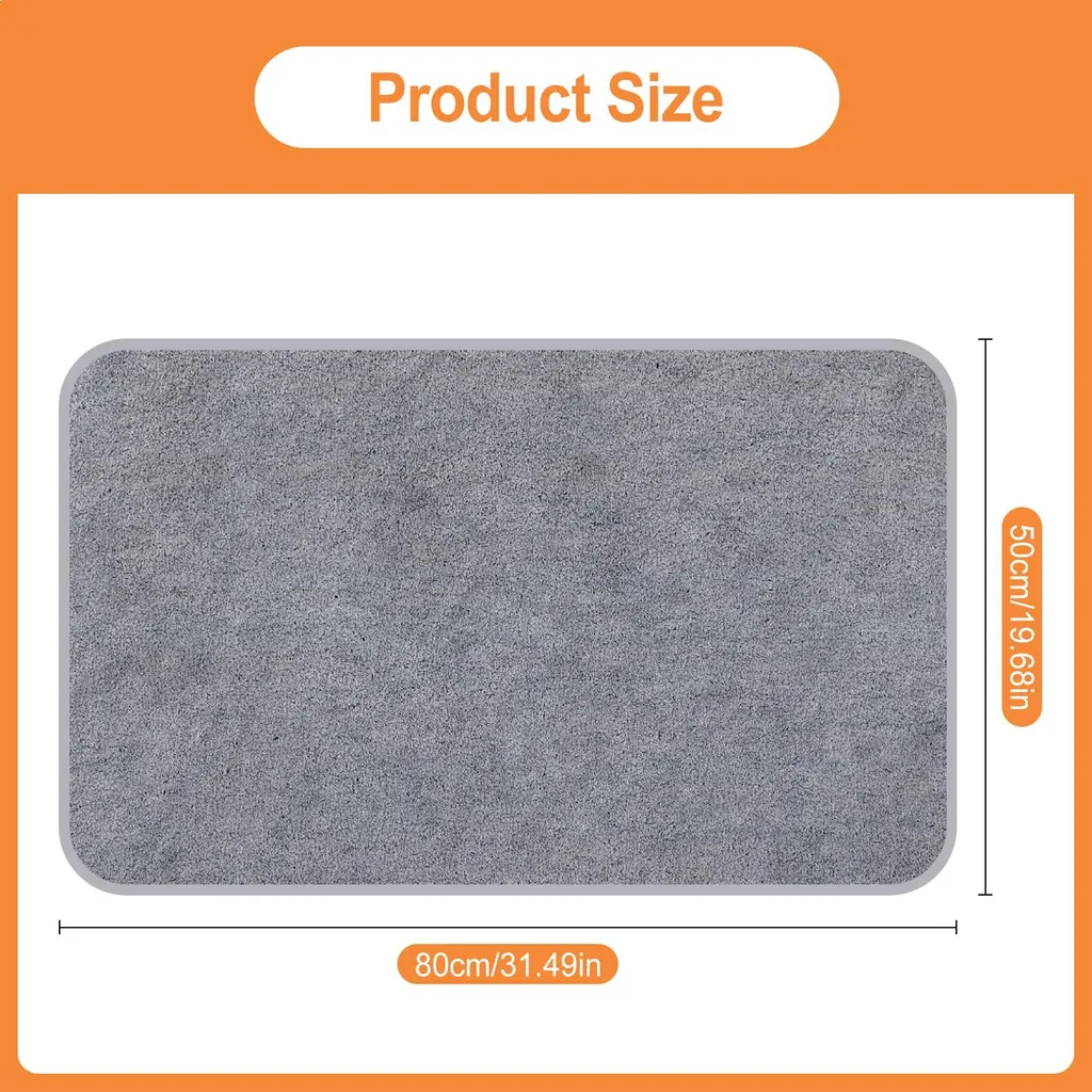 Tapis de bain en microfibre douce et antidérapante, format 50 x 80 cm - 2