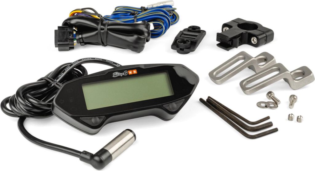 Stage6 Racing Universelles Motorrad-Tachometer-Instrument genehmigt Schwarz