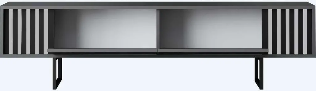Meuble TV Anthracite 180cm Chrome Line : Solution Design pour Grand Écran