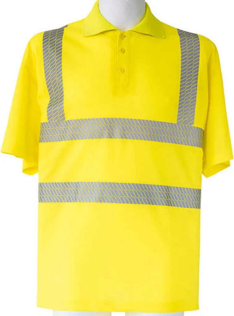 Polo Hi-Viz Broken Reflective EN ISO 20471 - Colore: giallo segnale - Taglia: XL