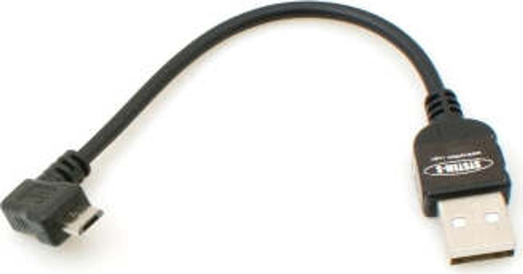 System-S Micro USB 2.0 Kabel Winkel links 10 cm
