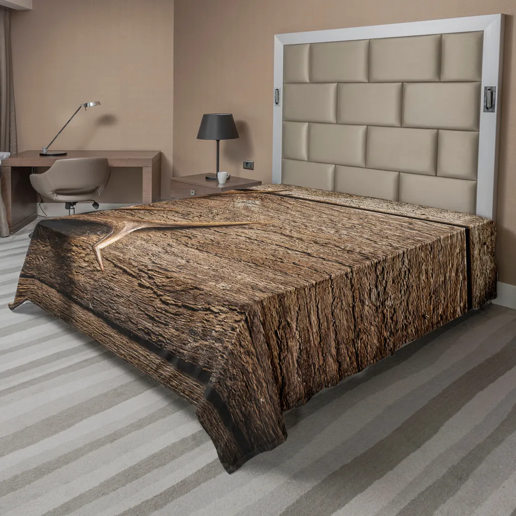 Drap Doux Texture Rustique Bois de Cerf Saison de Chasse 244 cm