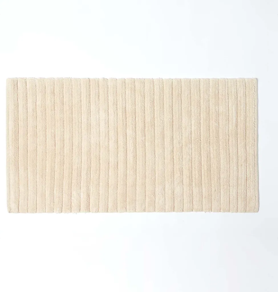 Homescapes Tappetino Bagno 50x100 Cotone 1500 GSM Bianco Crema