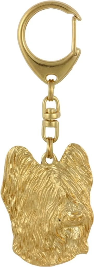 Porte-clé Briard pour passionnés, décoration dorée sac Art-Dog