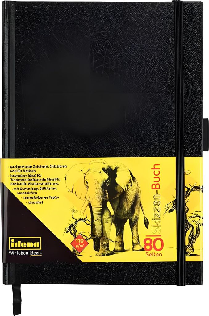 Idena 63143 - Skizzenbuch, A5, blanko, 80 Blatt, 110 g/m², Produktbild 