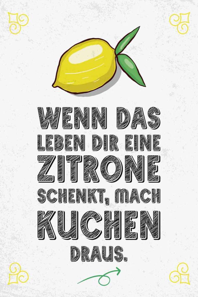 vianmo Holzschild 30x20 cm Wenn das Leben dir Zitrone schenkt