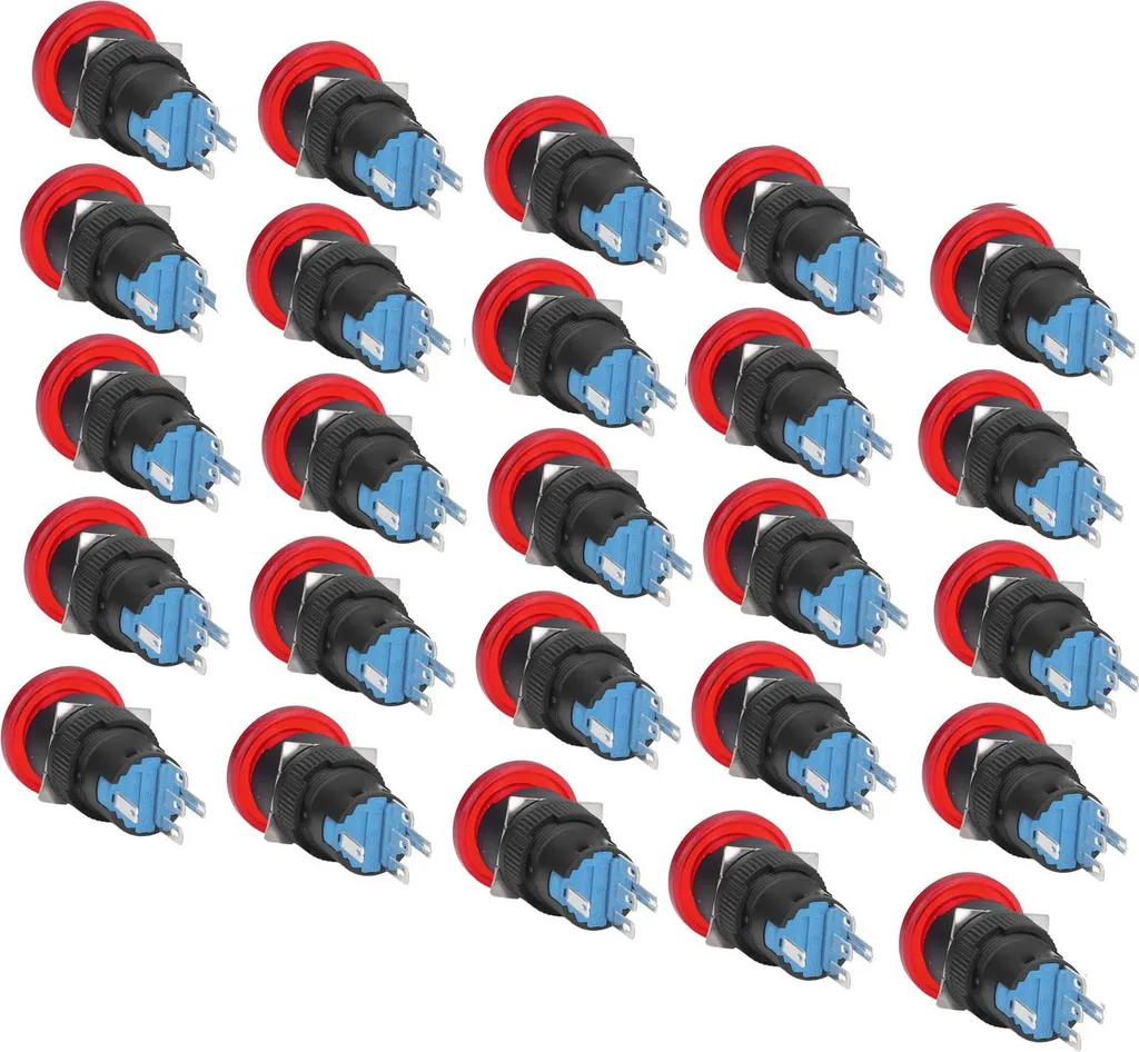 Bouton à tête champignon 16mm avec éclairage LED 24V - Pack de 25 pcs - 4