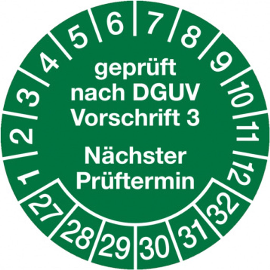 Dreifke Aufkleber Prüfplakette, DGUV Vorschrift 3 Nächster Prüftermin, Jahre...