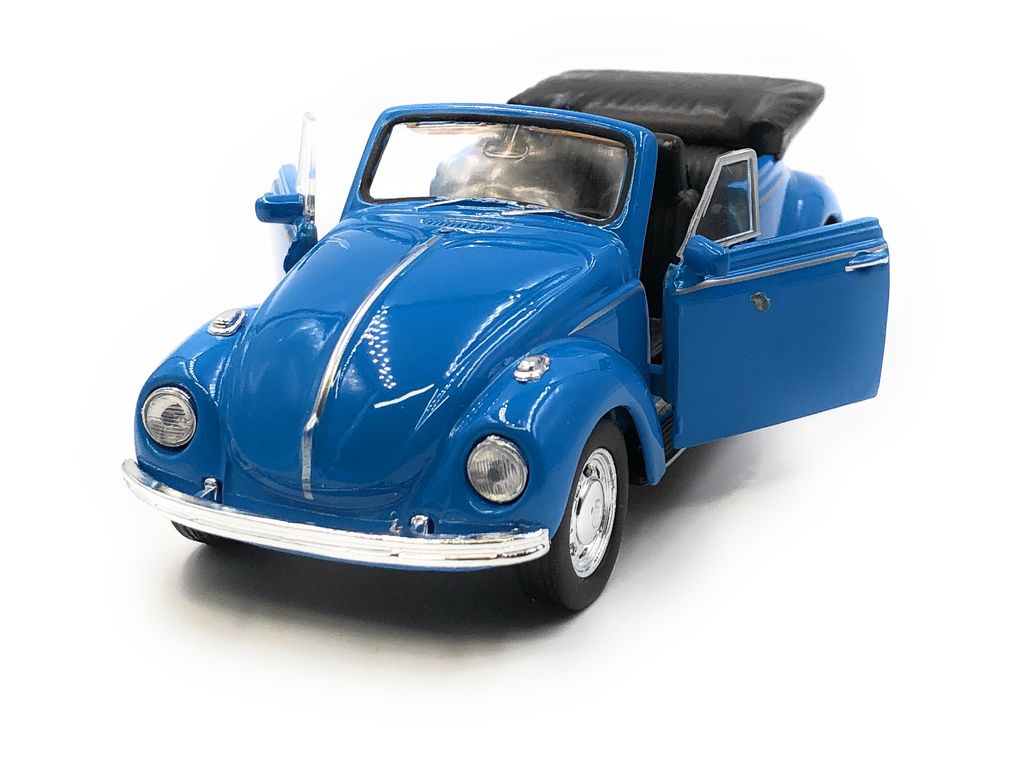 Onwomania Modellauto VW Käfer Beetle CabrioBlau Auto Mst. Produktbild 3