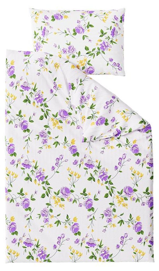 Kreppbettwäsche SPRING GARDEN lila 70x90 + 140x200 Produktbild 
