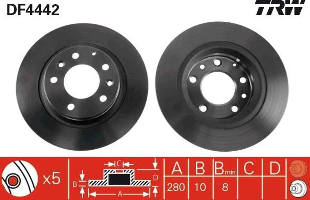 Disque de frein arrière pour Mazda Premacy et MX-5 type DF4442