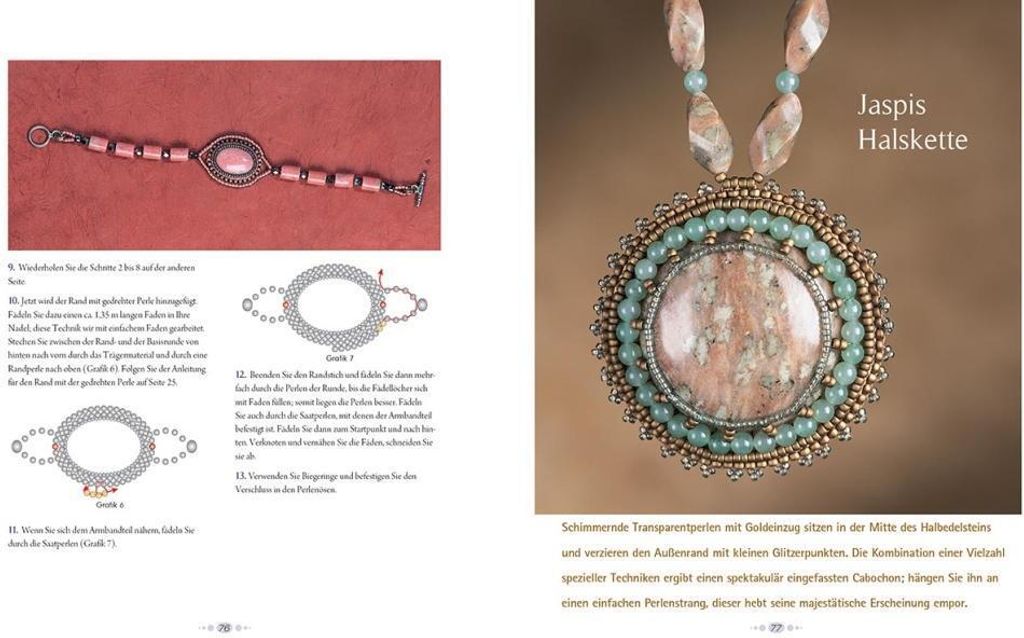 Cabochons mit Perlen einfassen