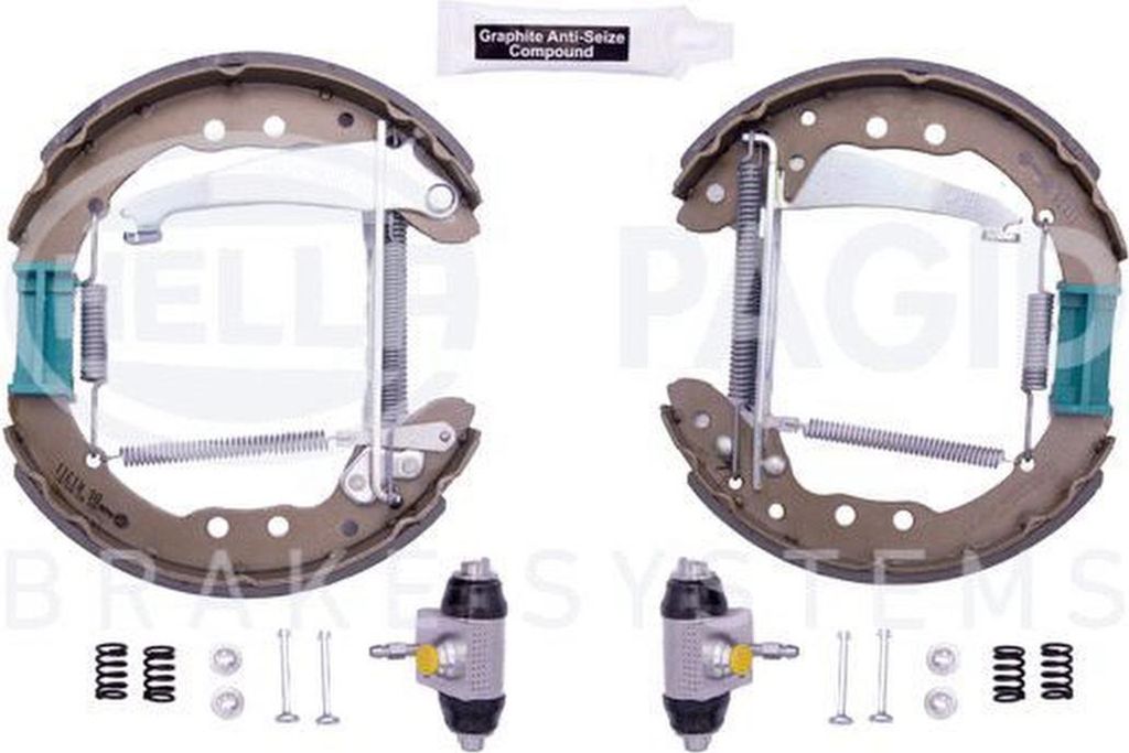 Bremsbackensatz Ø 230 mm 40 mm HELLA passend für u.a. AUDI 100