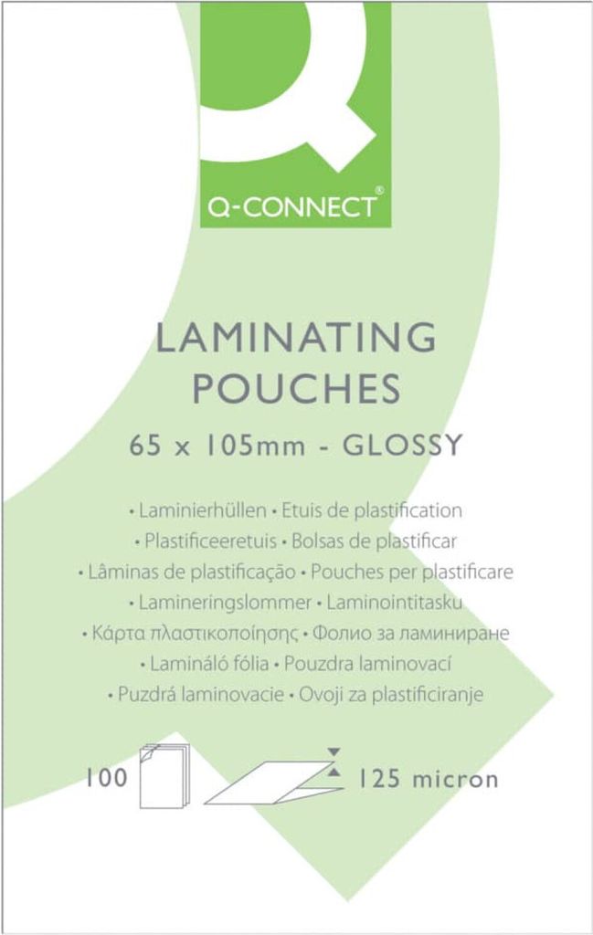 Q-CONNECT - Q-CONNECT Laminierbeutel 2x 125 Mikron 65x105mm 100 Stück