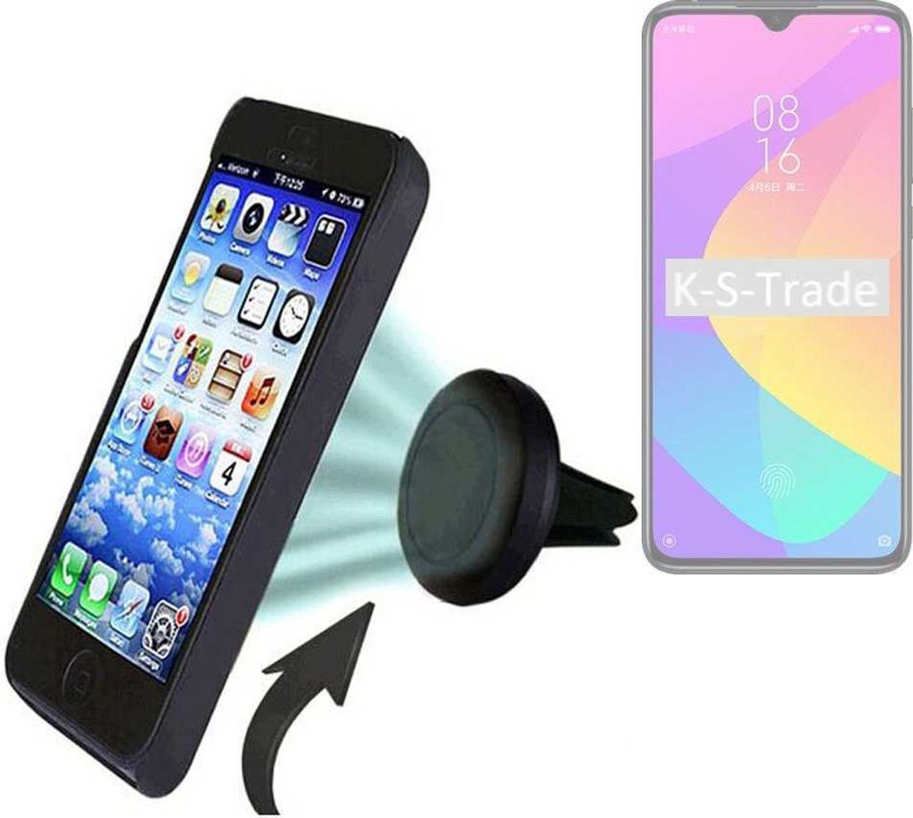 K-S-Trade Kompatibel mit Xiaomi MI 9 Lite Auto Handy Halterung KFZ Halter Lüftungsgitterhalterung Air Vent mount Smartphone Halter