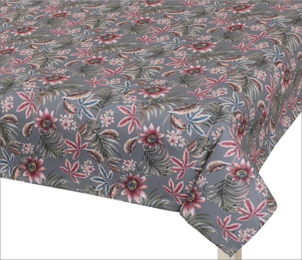 Tischtuch DITA - 120x140 cm - Grau,Burgund