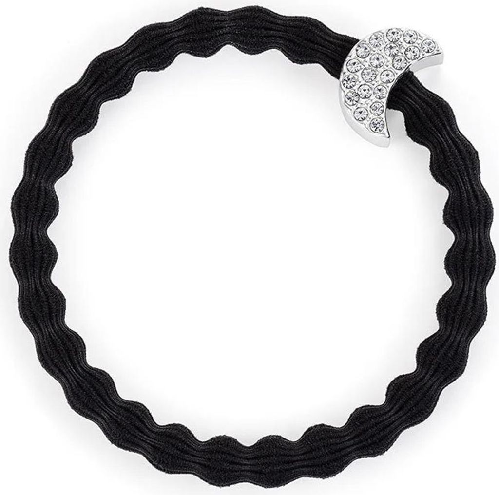 By Eloise London Silver Diamanté Moon Black
