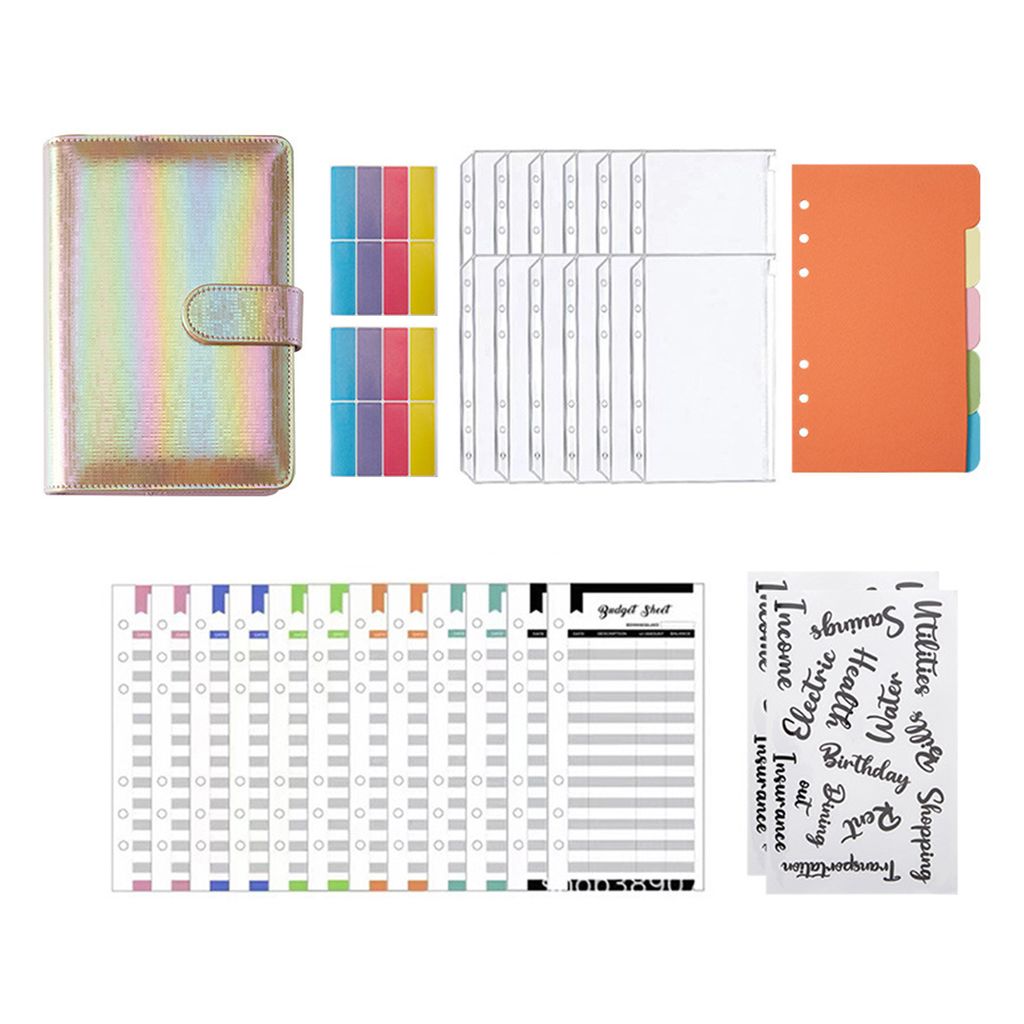 1 Set A6 Tagebuch Notebook Laser wasserdichte Magnetschnalle Staubdicht reibungsloses Schreibreisebuch für Schüler-Roségold A