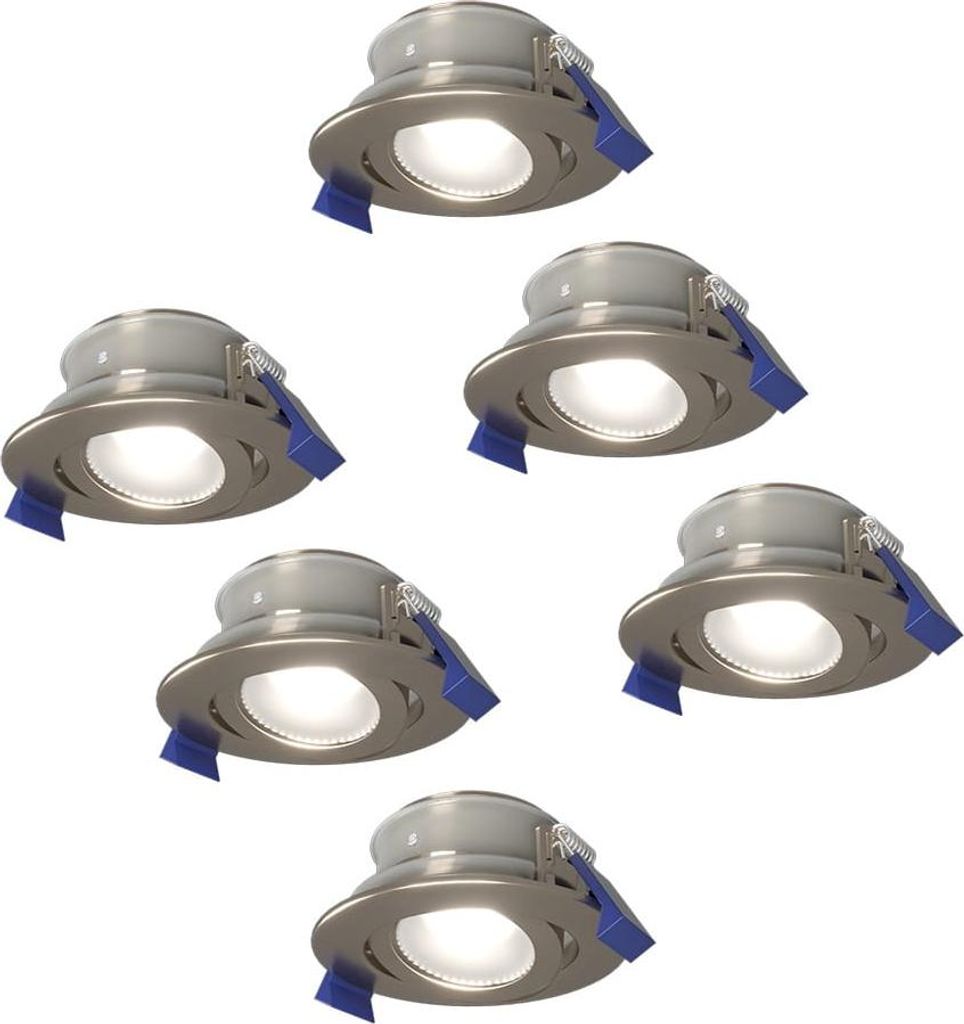 hoftronic LED Einbaustrahler 4W 345lm 6500K GU10 IP65 Dimmbar Schwenkbar Edelstahl 6er Set