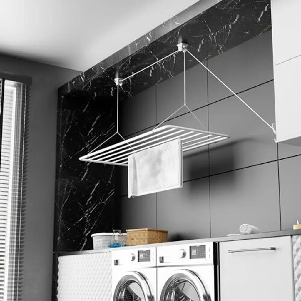 Étendoir à Linge de Plafond Pliable ERIC - Séchoir Suspendu de 5,6m