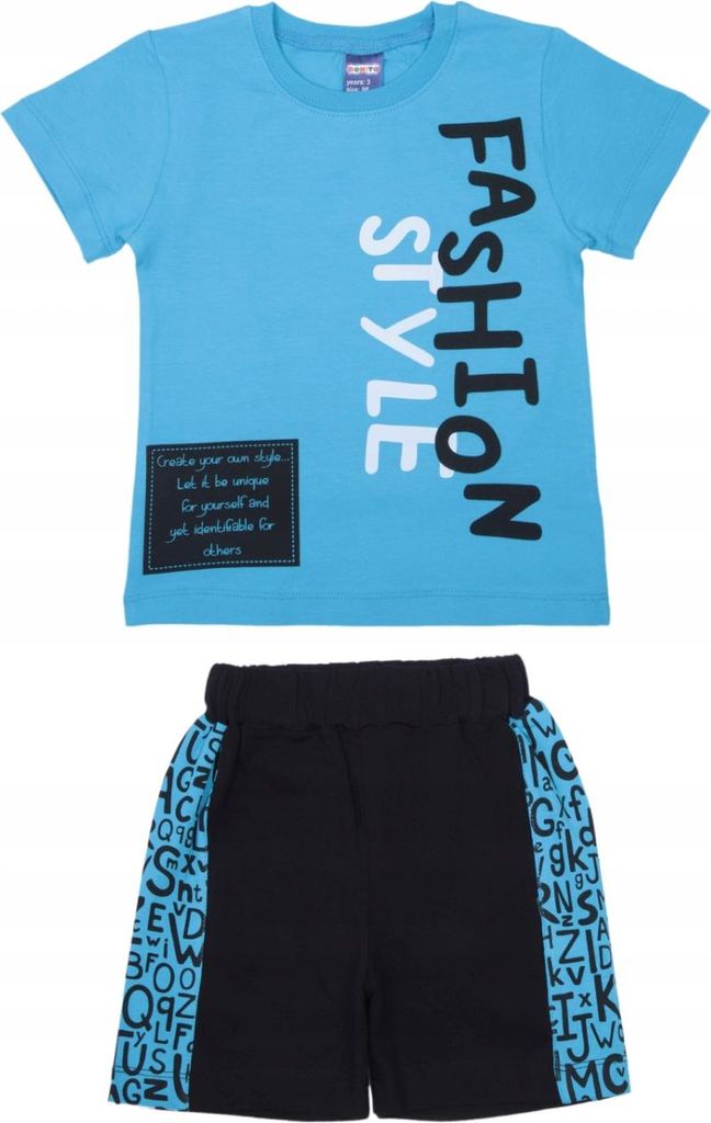 Kinder Set T-shirt Shorts - Größe 104 - hellblau - 100% Baumwolle - Jungen Sommer Set