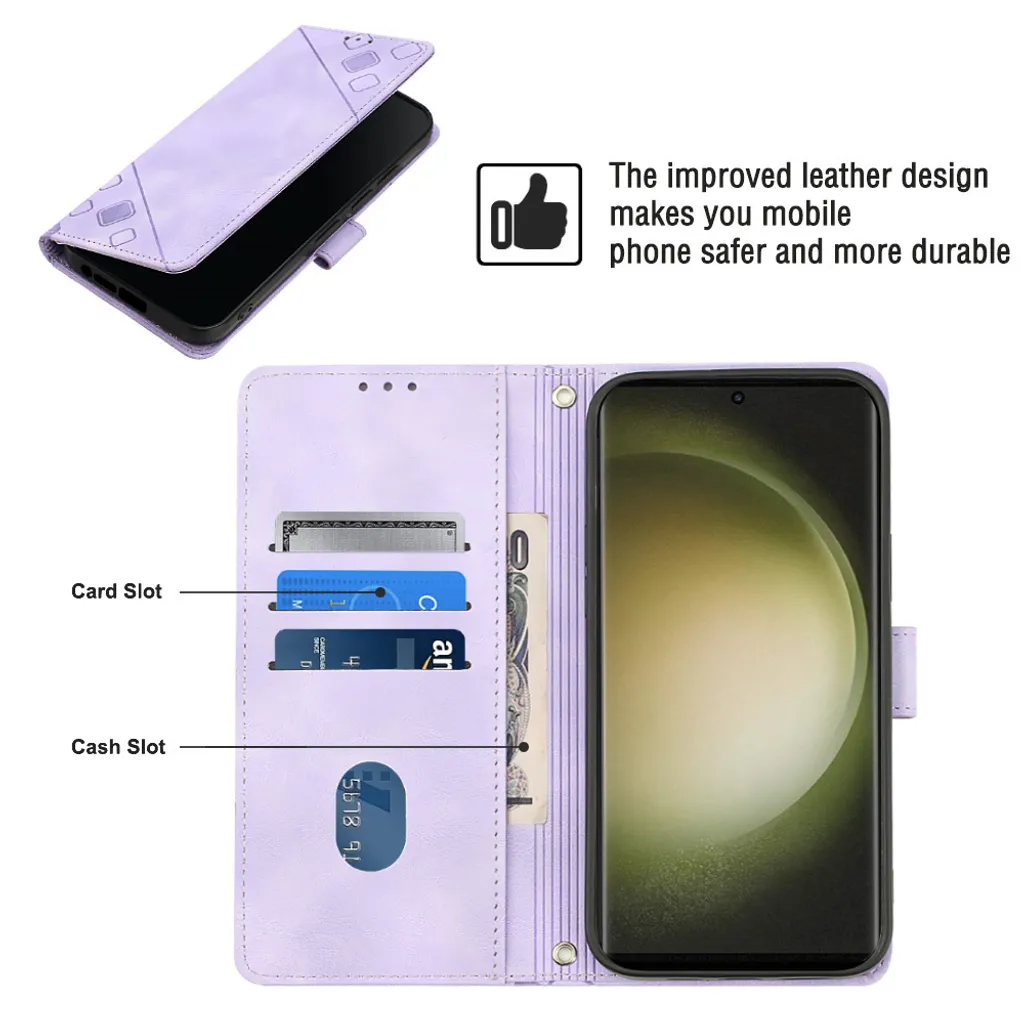 Custodia Portafoglio In Pelle PU Per Oukitel C33, Con Slot Per Carte E Supporto, Viola