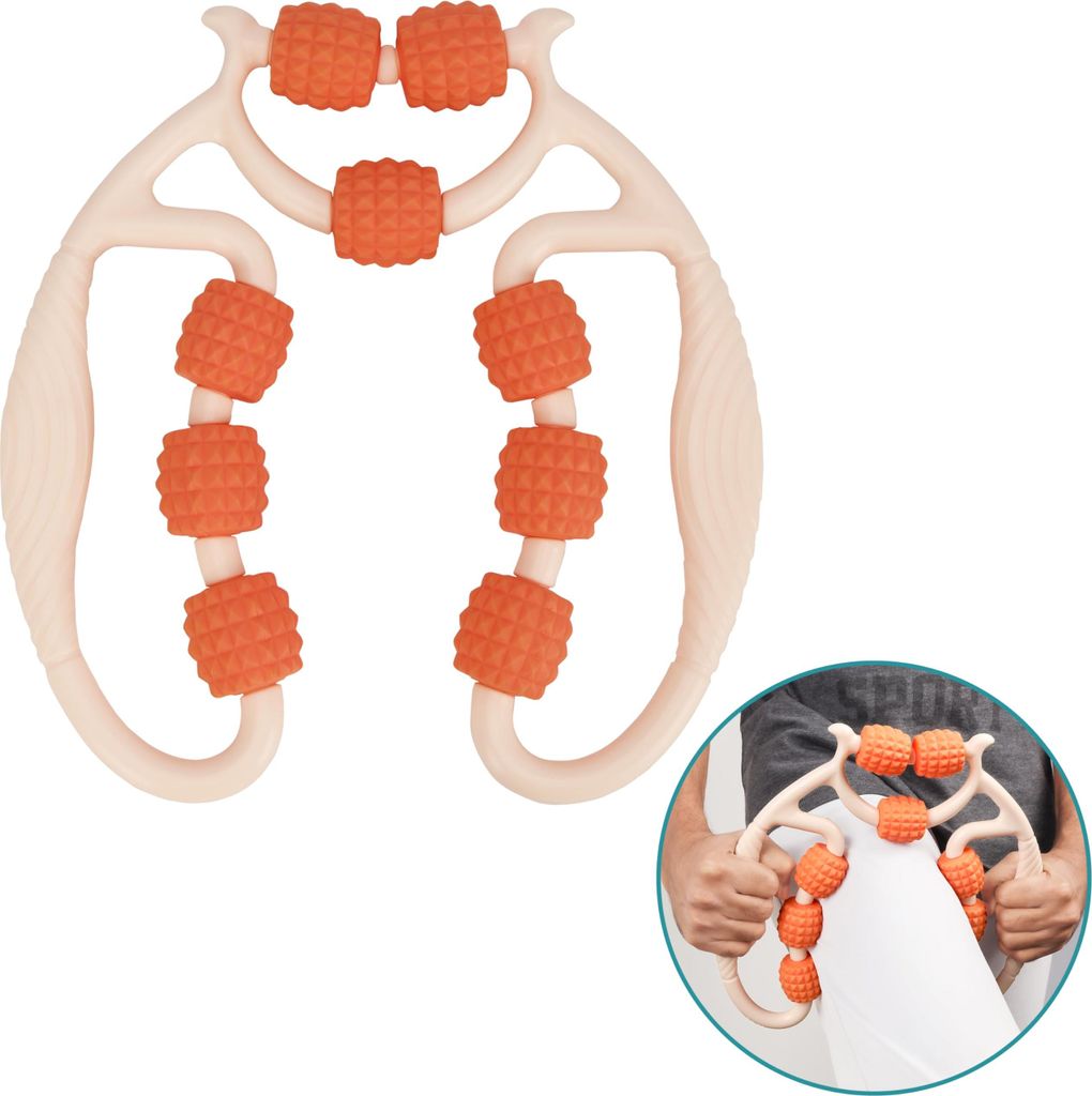 Belle Vous Beinmuskel Massagegerät - Tiefengewebe Massage Roller mit 9 Rädern - Triggerpunkt Werkzeug zur Massage der Beine - Fussmassagegerät zur