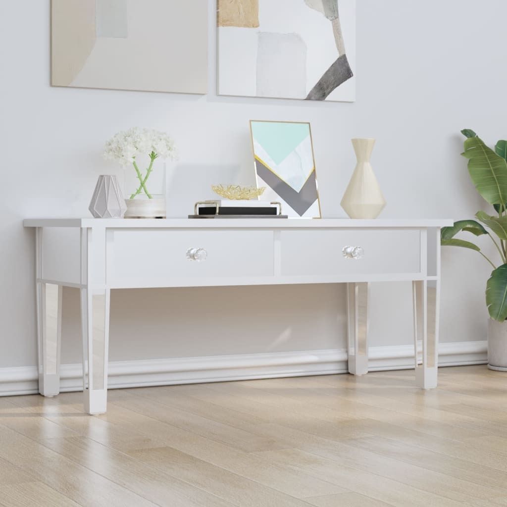 "2026 Promotion" Spiegel-Couchtisch Wohnzimmer - Kaffeetisch - 106x45x45 cm Holzwerkstoff und Glas - Sofatisch CC21097