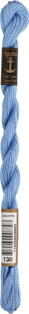 Anchor Perlgarn Stärke 5 4585000-00130 himmelblau Stickgarn, 100 % Baumwolle, 5g Strängchen