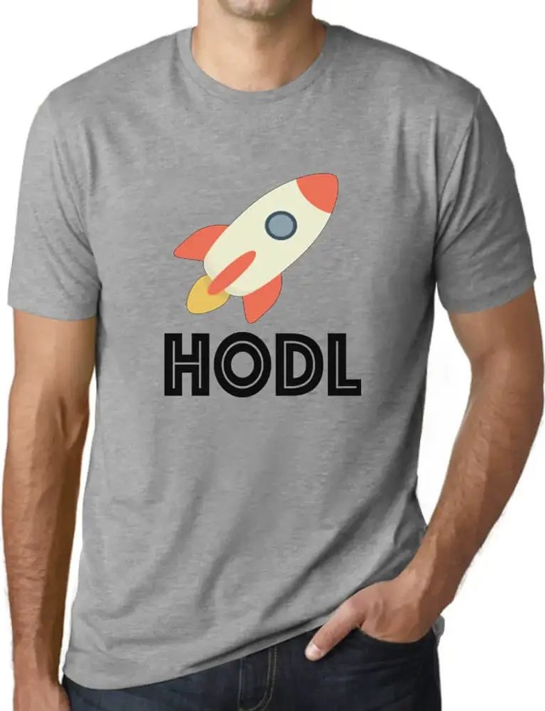 Herren Grafik T-Shirt Hodl To The Moon Crypto Funny Traders Öko-Verantwortlich Vintage Jahrgang Kurzarm Lustige Druck Geburtstag Geschenk Mann