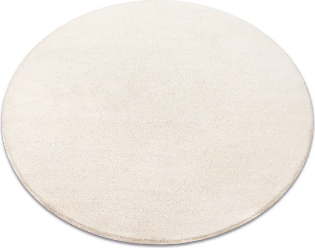 Tapis de salon rond Velvet Micro crème 170 cm de diamètre soyeux