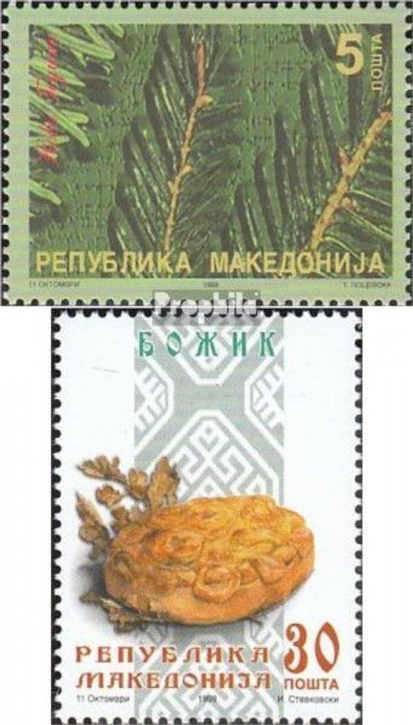 Briefmarken Makedonien 1999 Mi 180-181 (kompl.Ausg.) postfrisch Weihnachten