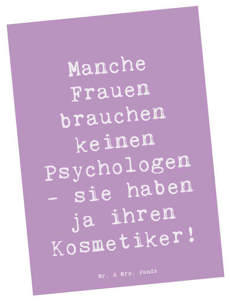 Mr. & Mrs. Panda Postkarte Spruch Kosmetiker Seele - Lavendeltraum - Geschenk, Wellness, Schönheit, Fotokarte, natürliche Produkte, Postkarten, G...