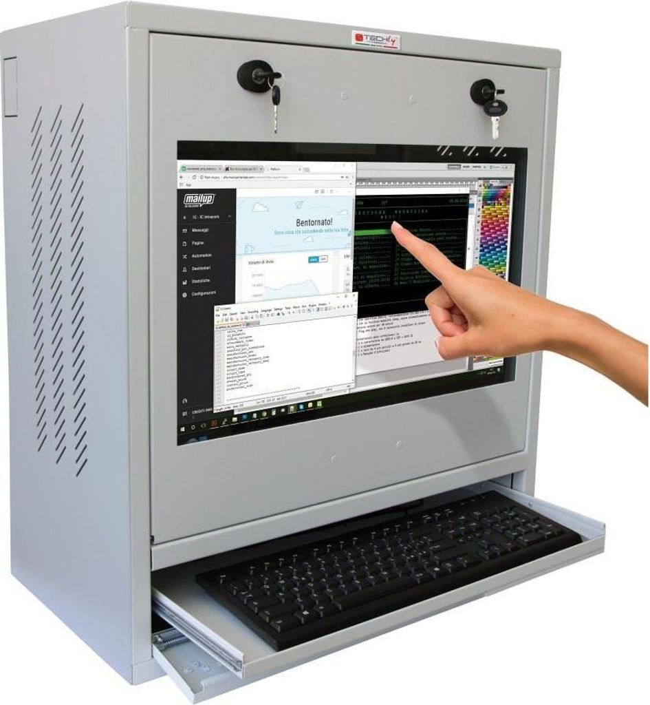 Techly ICRLIM10SV, Wandmontiertes Regal, Sperrschloss, 28,4 Produktbild 