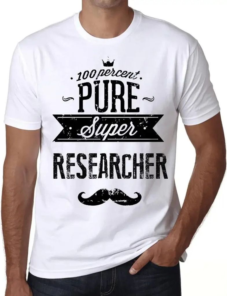 Herren Grafik T-Shirt 100% reiner Superforscher – 100% Pure Super Researcher – Öko-Verantwortlich Vintage Jahrgang Kurzarm Lustige Druck Gebur...