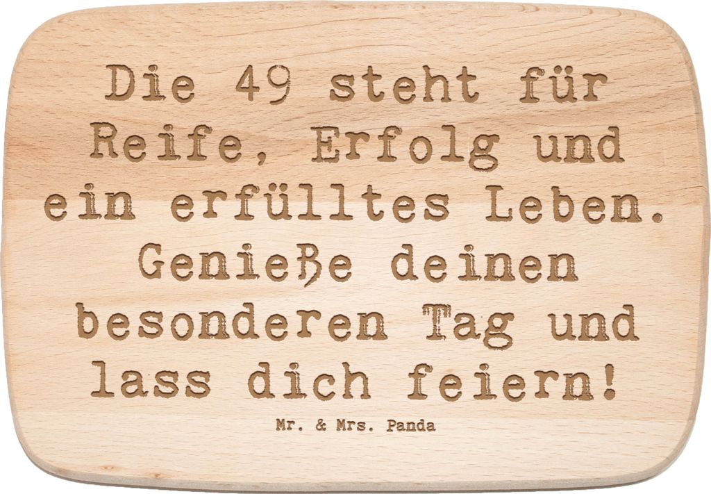 Mr. & Mrs. Panda Schneidebrett Spruch 49. Geburtstag - Transparent - Geschenk, Holzbrettchen, besondere Anlaesse, schneidbrett, Alter, Geburtstagsg...