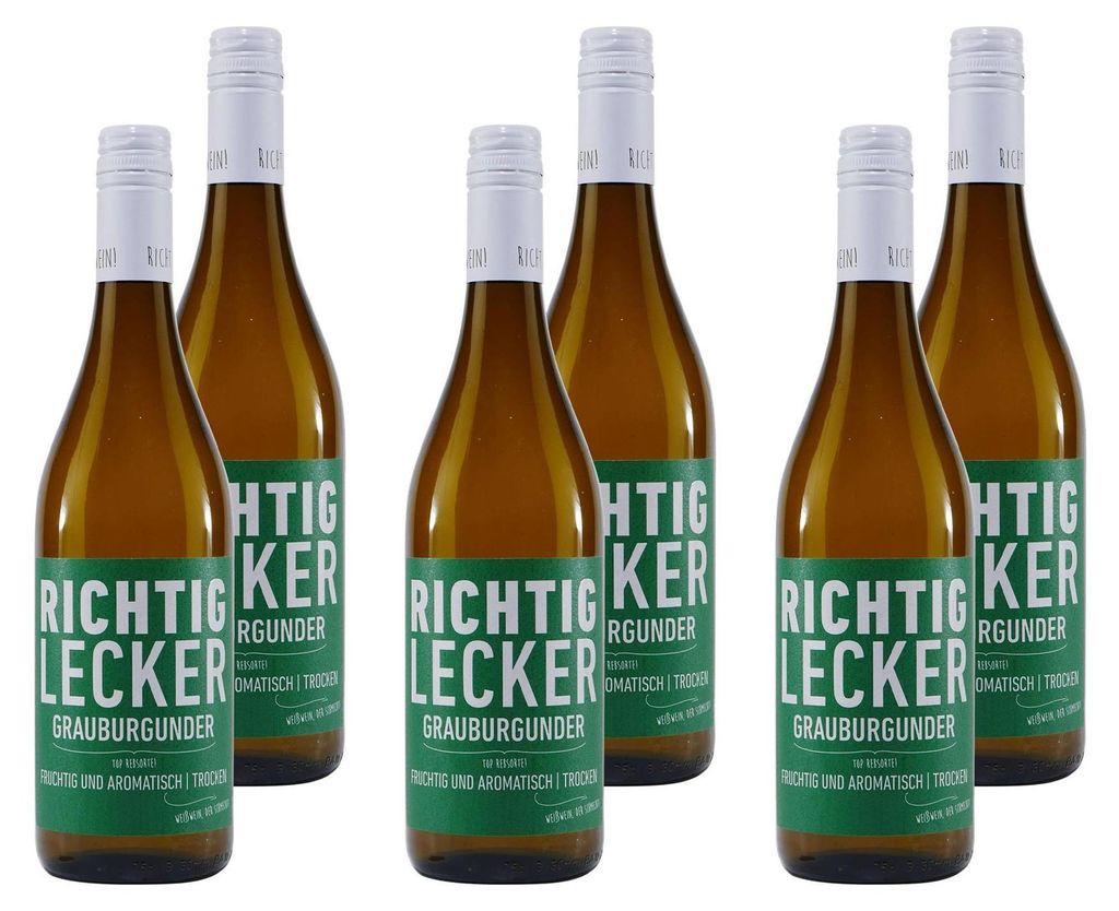 Richtig Lecker Grauburgunder -trocken- (6 x 0,75L) Produktbild 