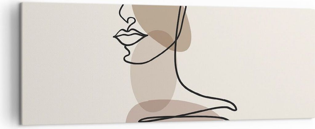 Bild auf Leinwand - Leinwandbild - Einteilig - Linie Kunst Boho - 140x50cm - Wand Bild - Wanddeko - Wandbilder - Leinwanddruck - Bilder - Wanddekor...