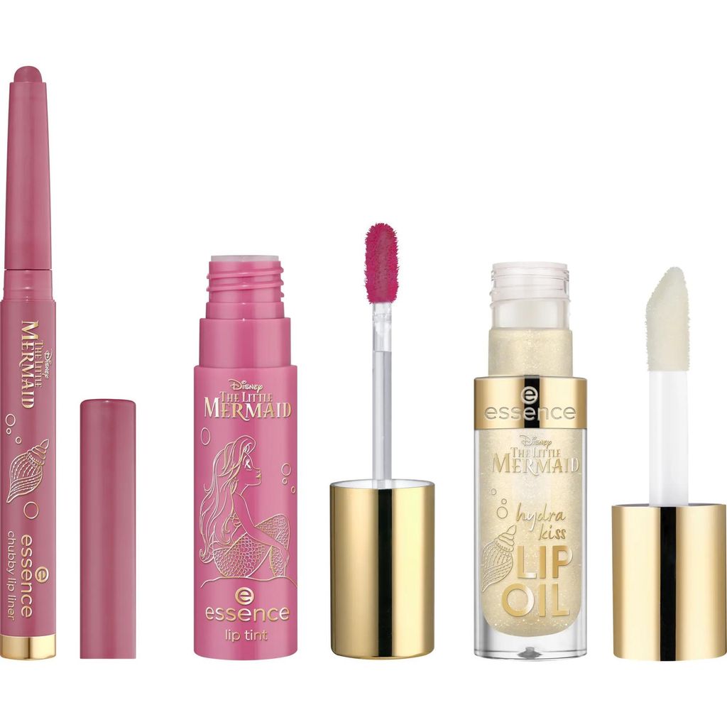essence Disney The Little Mermaid Lippen Set 3-teilig Lip Combo Kit Lipliner Tint Oil