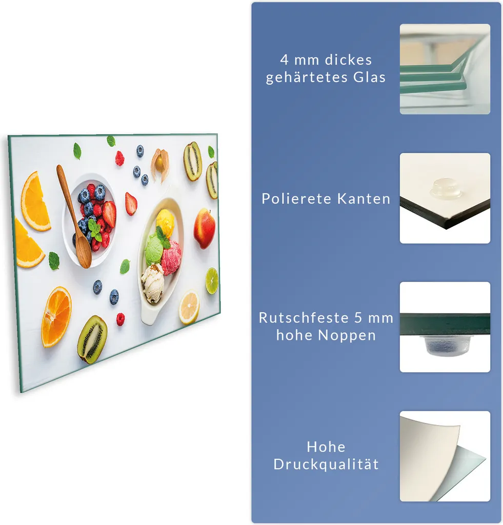 Copripiano Per Fornelli In Vetroceramica 80x52 Cm – Piastra Multiuso Bianco Astratto, Tagliere E Sottopentola, Ideale Per Cucine Piccole - 4