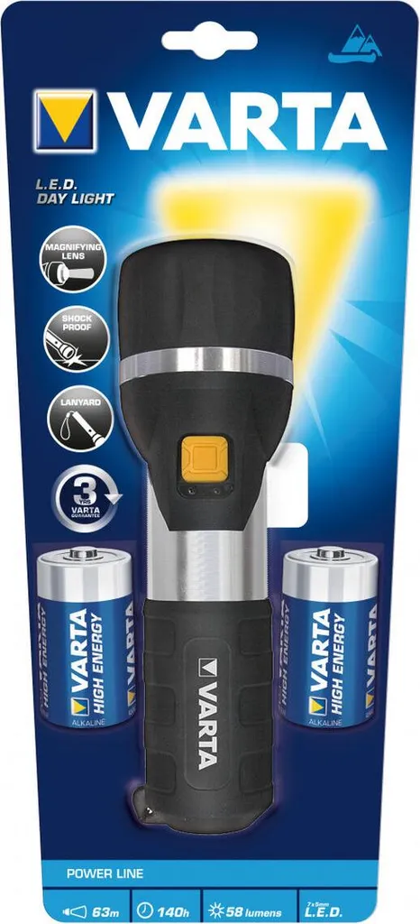 Lampe de Poche Varta Day Light Robuste Idéale pour Maison et Bricolage