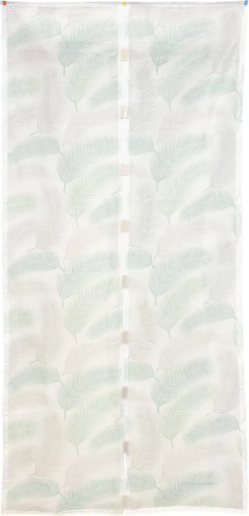 Rideau moustiquaire 220x50 cm pour porte-fenêtre décor feuilles, 2 pcs