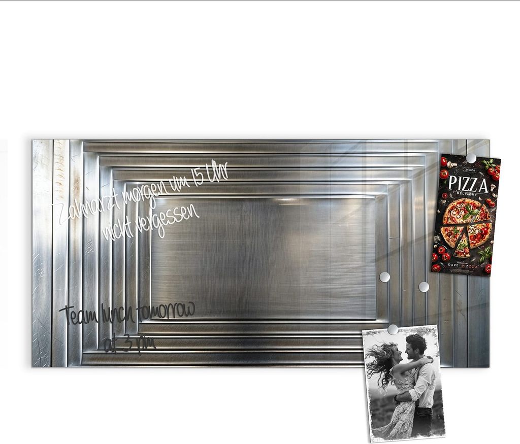 Magnettafel 100x50cm Pinnwand Whiteboard beschreibbar - Metallrahmen