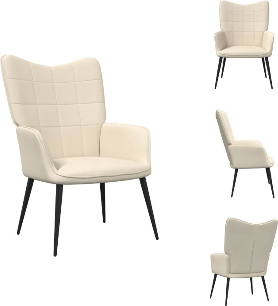 Poltrona Ergonomica vidaXL Crema - Tessuto Design per Interni