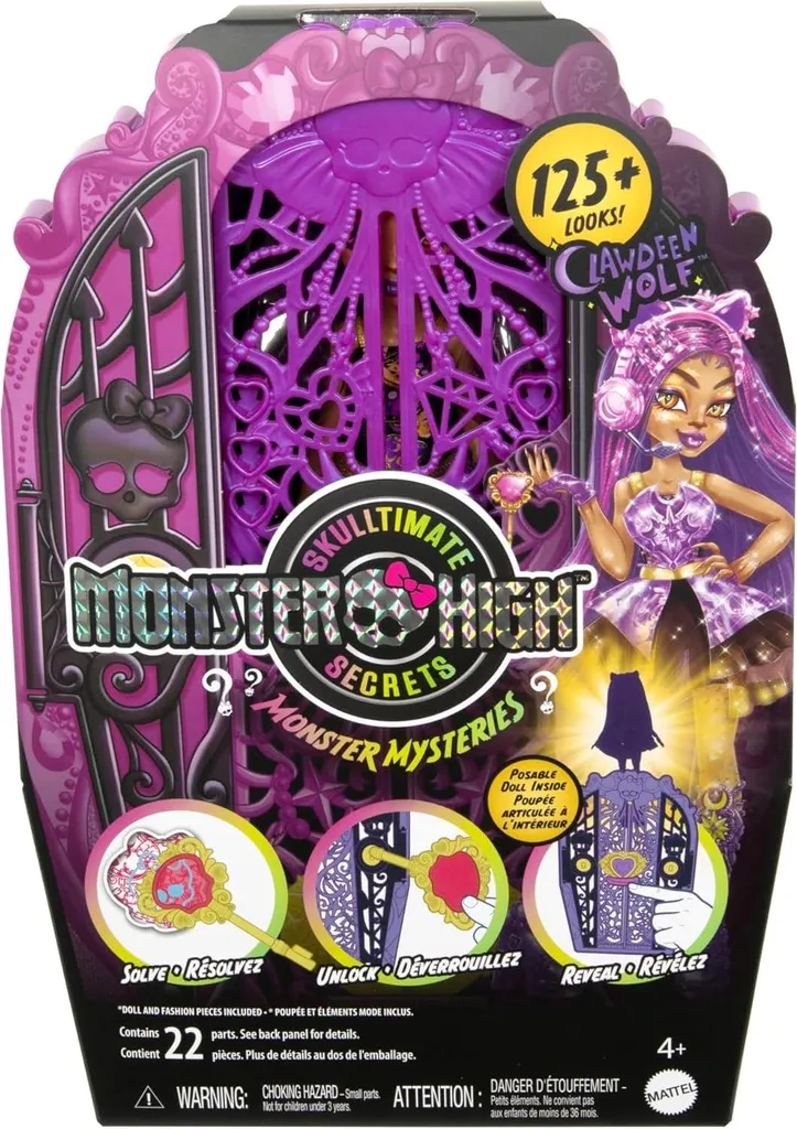 Coffret Poupée Monster High Clawdeen Wolf et Surprises Neon