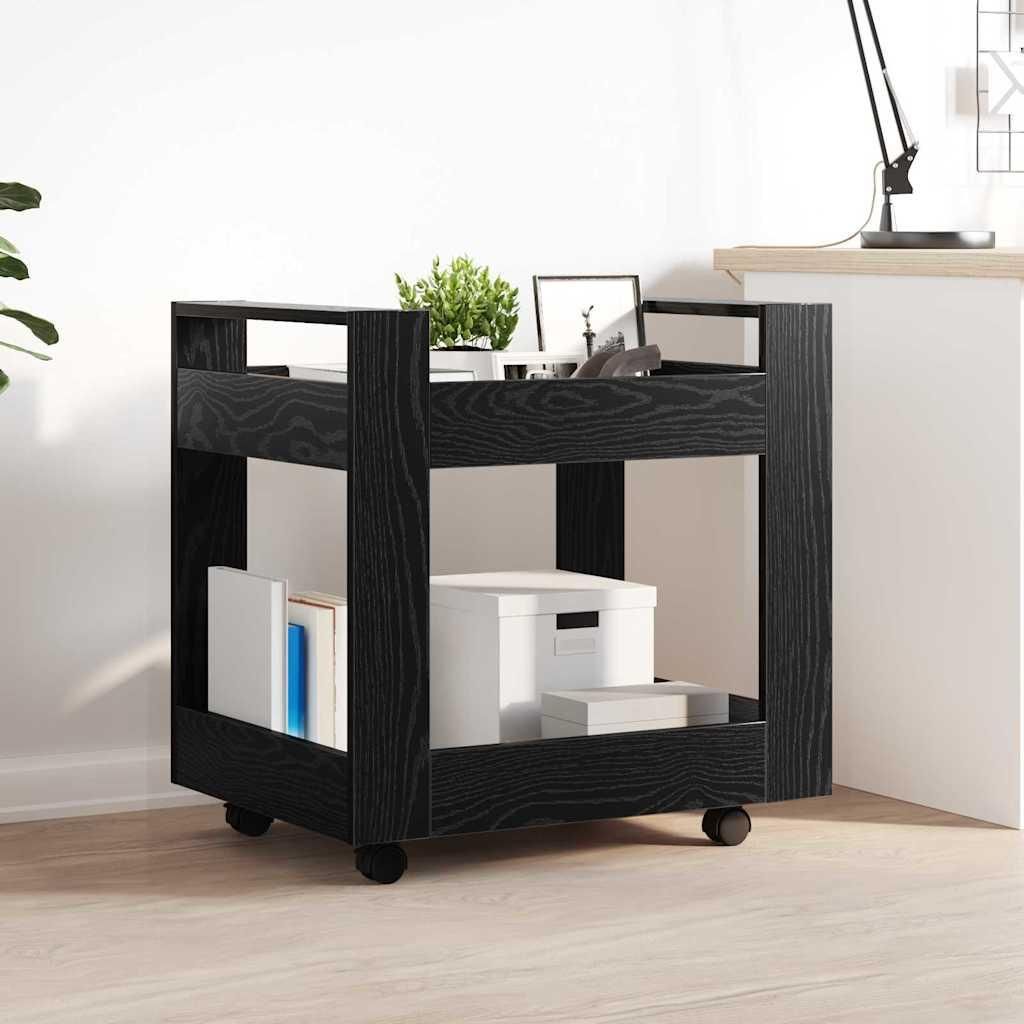 Maison Exclusive - Schreibtischwagen Schwarz Eichen-Optik 60 x 45 x 60 cm