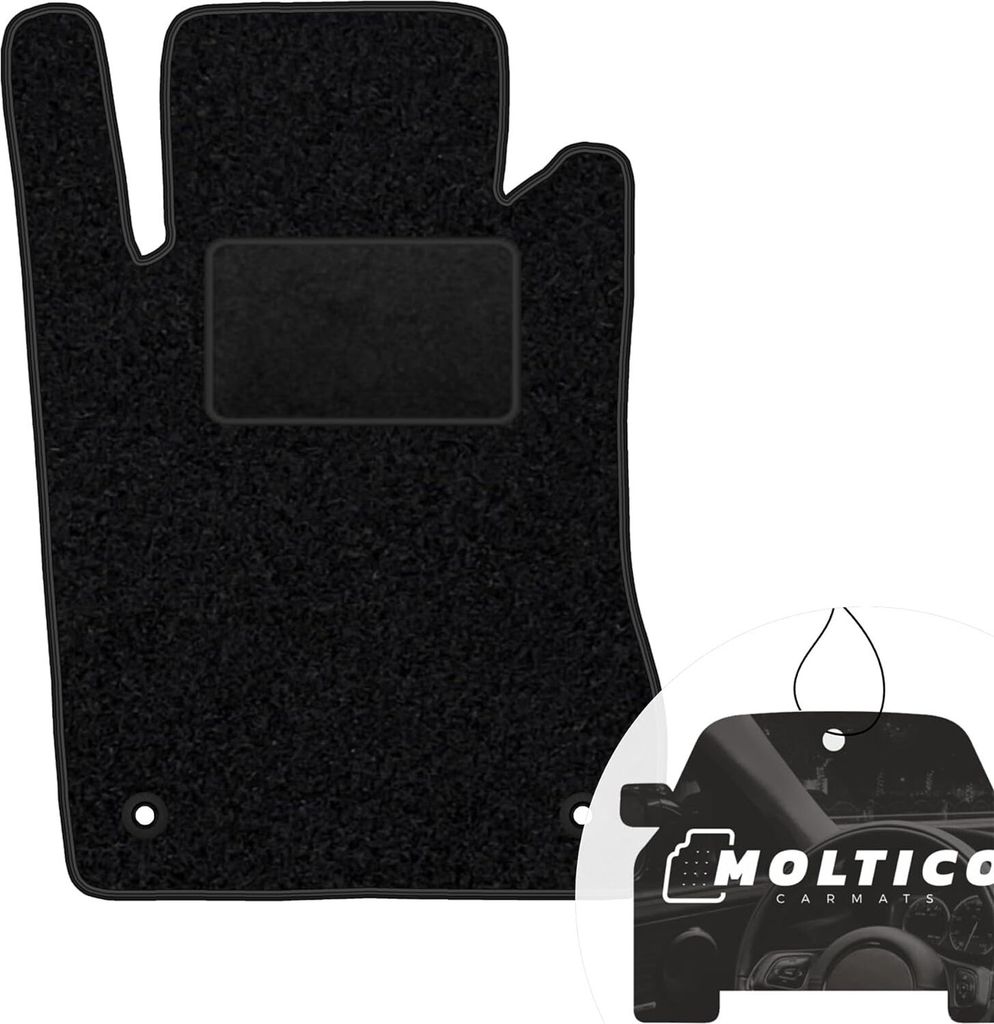 moto-MOLTICO Fahrer Fußmatte Auto Velours Fahrerseite Autoteppiche Schwarz Fahrermatte 1-teilig passend für Mercedes-Benz E-Klasse W211 4-matic 2...