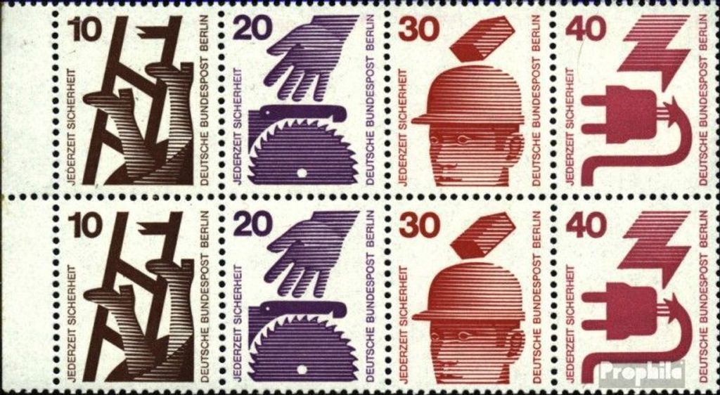 Briefmarken Berlin (West) 1972 Mi Hbl16 postfrisch Unfallverhütung
